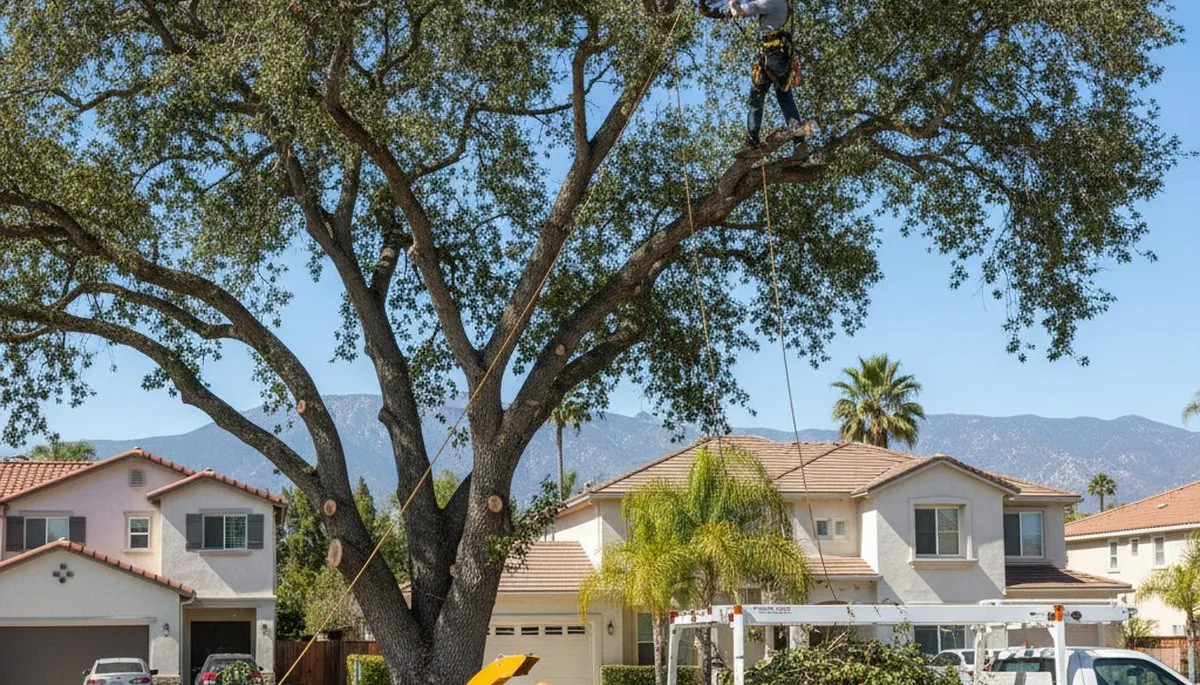 Professional tree removal service in Los Angeles, CA safely cutting and clearing large trees