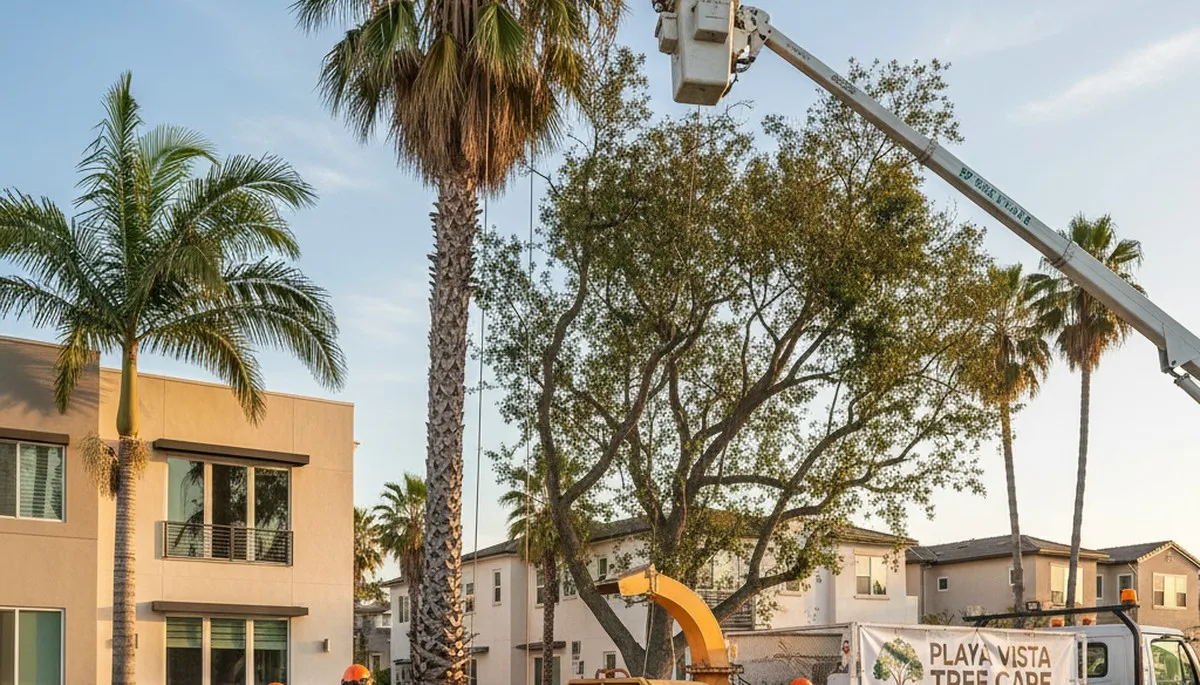 Professional tree removal service in Los Angeles CA safely cutting and clearing large trees